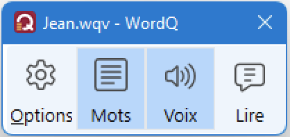 WordQ buttonbar