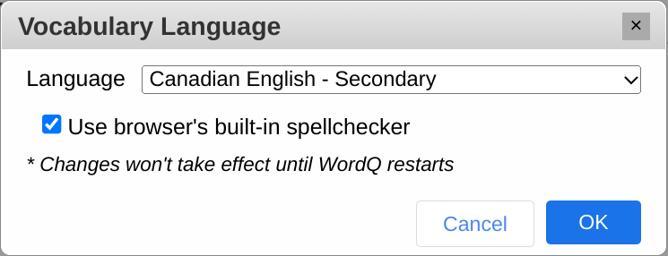 Speech recognition options